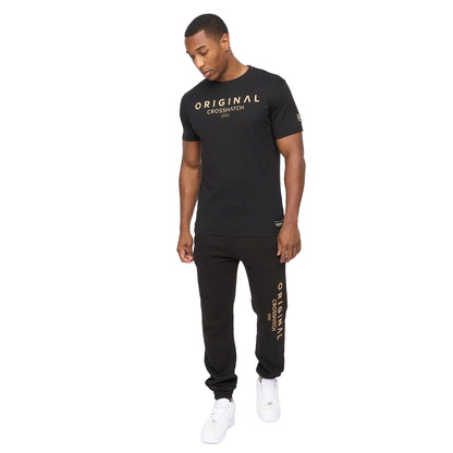 Black - Side - Crosshatch Mens Jamals T-Shirt
