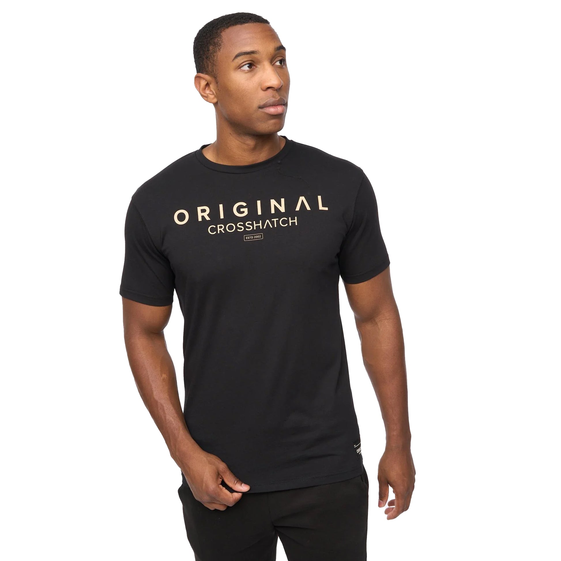 Black - Lifestyle - Crosshatch Mens Jamals T-Shirt