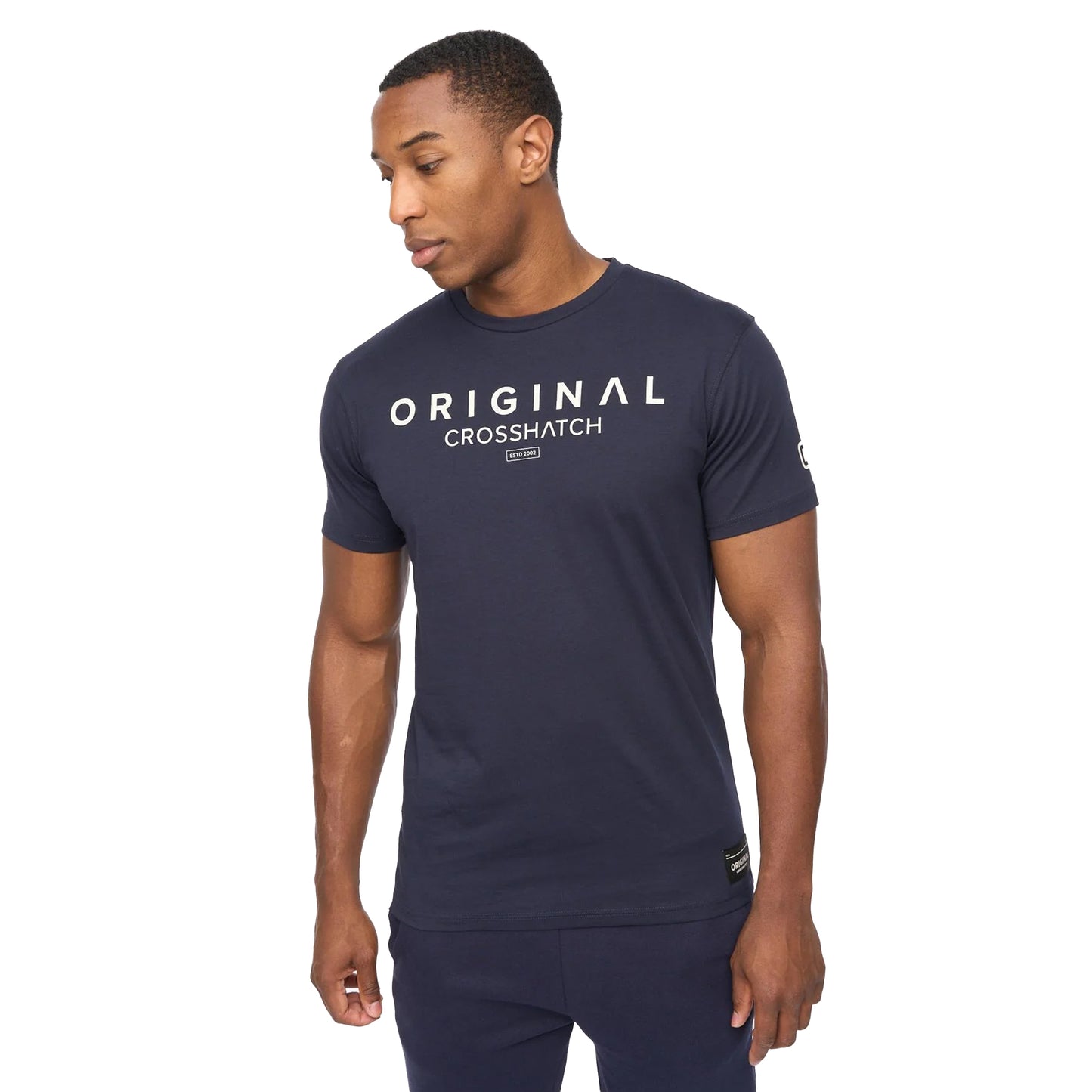 Navy - Front - Crosshatch Mens Jamals T-Shirt