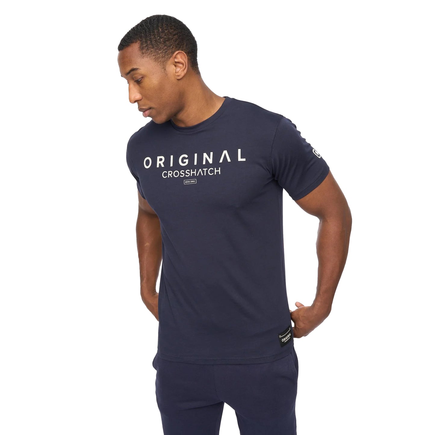 Navy - Lifestyle - Crosshatch Mens Jamals T-Shirt