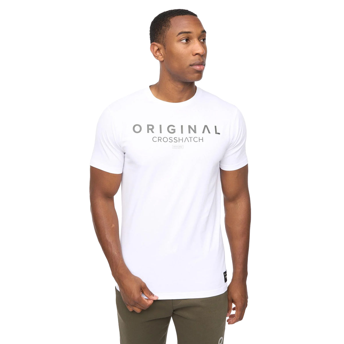 White - Front - Crosshatch Mens Jamals T-Shirt