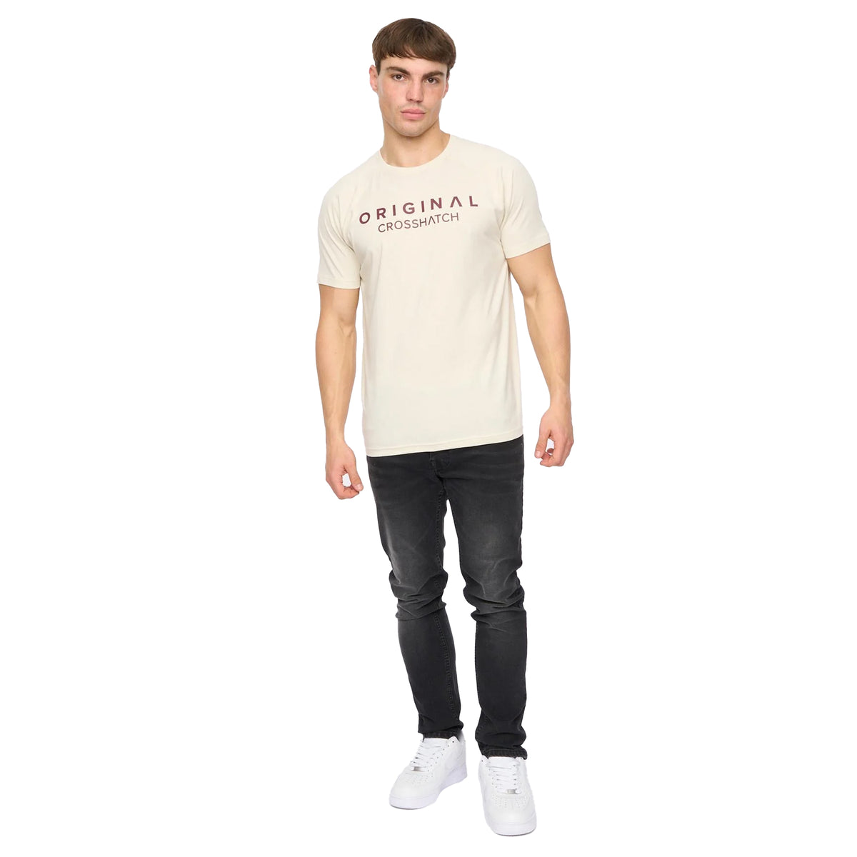 Off White - Side - Crosshatch Mens Chantlars T-Shirt