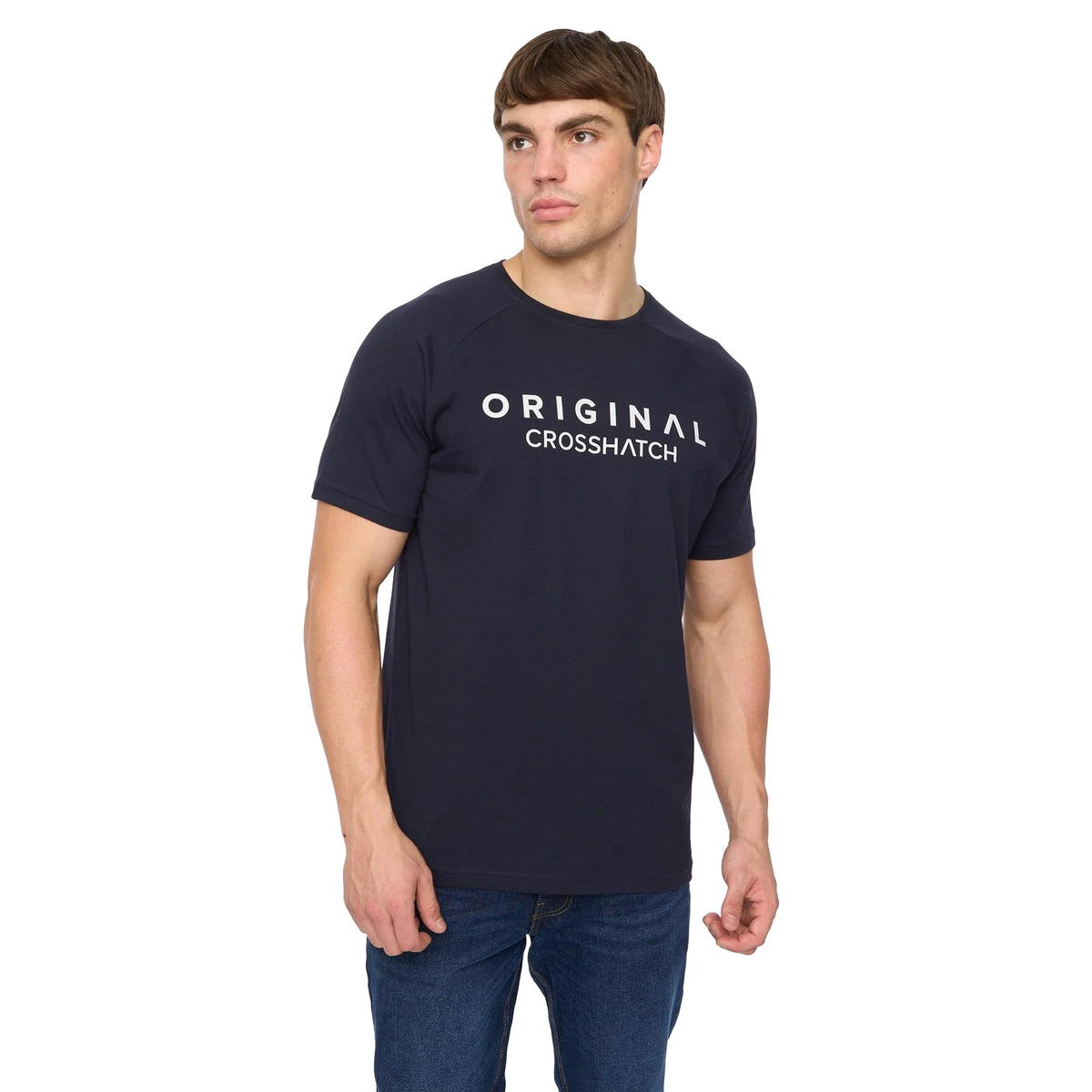 Navy - Front - Crosshatch Mens Chantlars T-Shirt