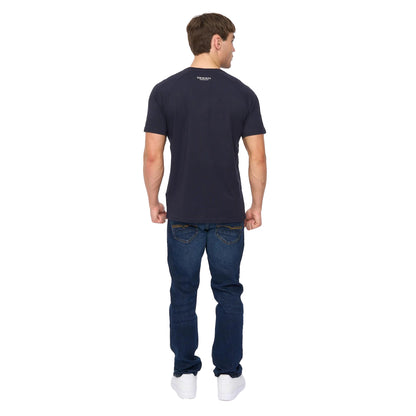 Navy - Back - Crosshatch Mens Chantlars T-Shirt