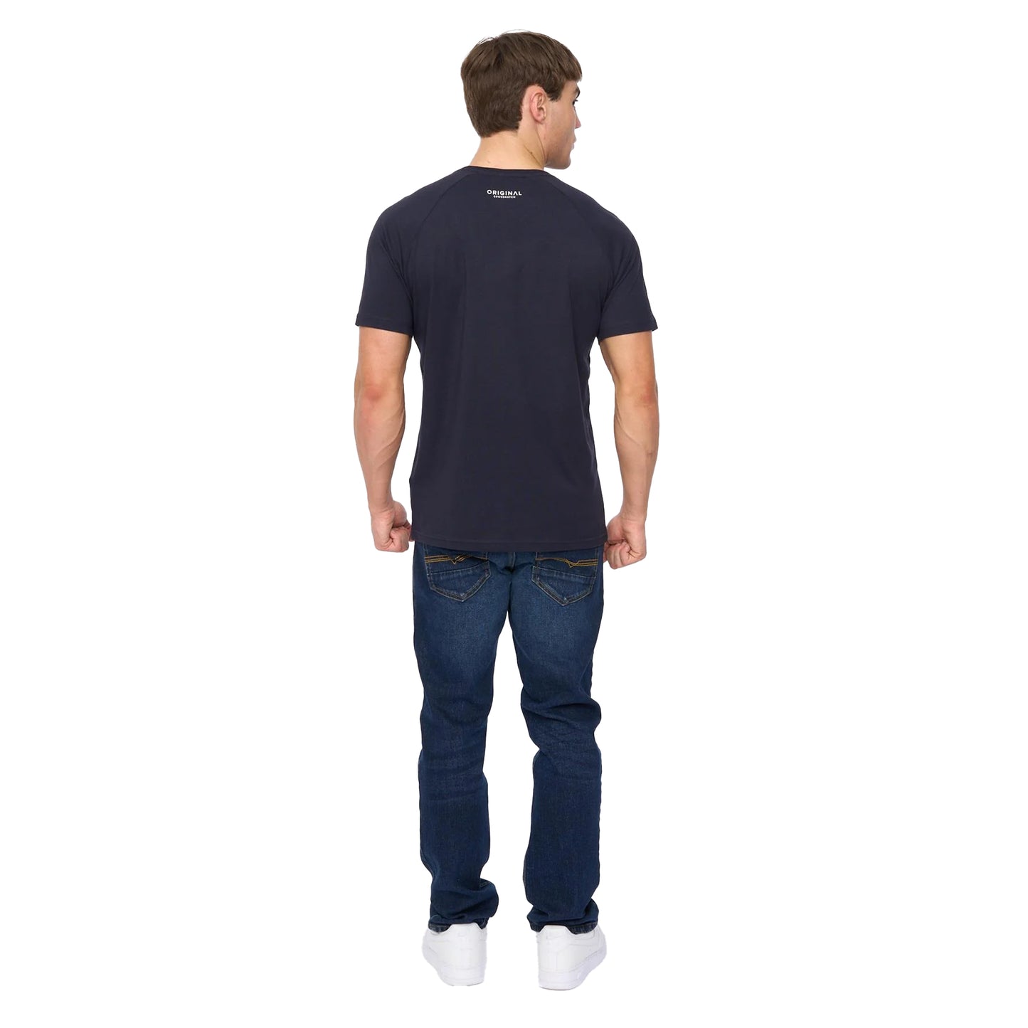 Navy - Back - Crosshatch Mens Chantlars T-Shirt