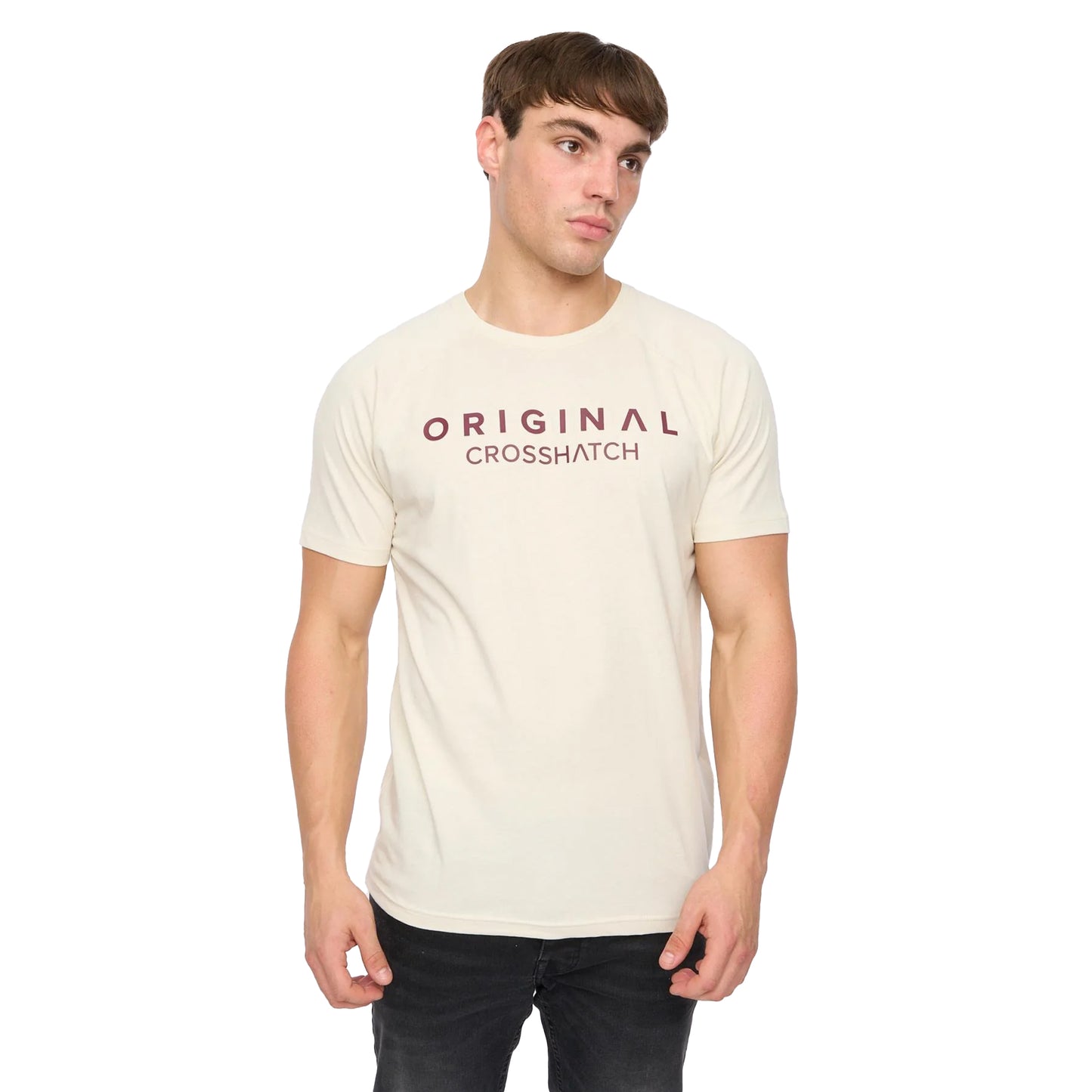 Off White - Front - Crosshatch Mens Chantlars T-Shirt