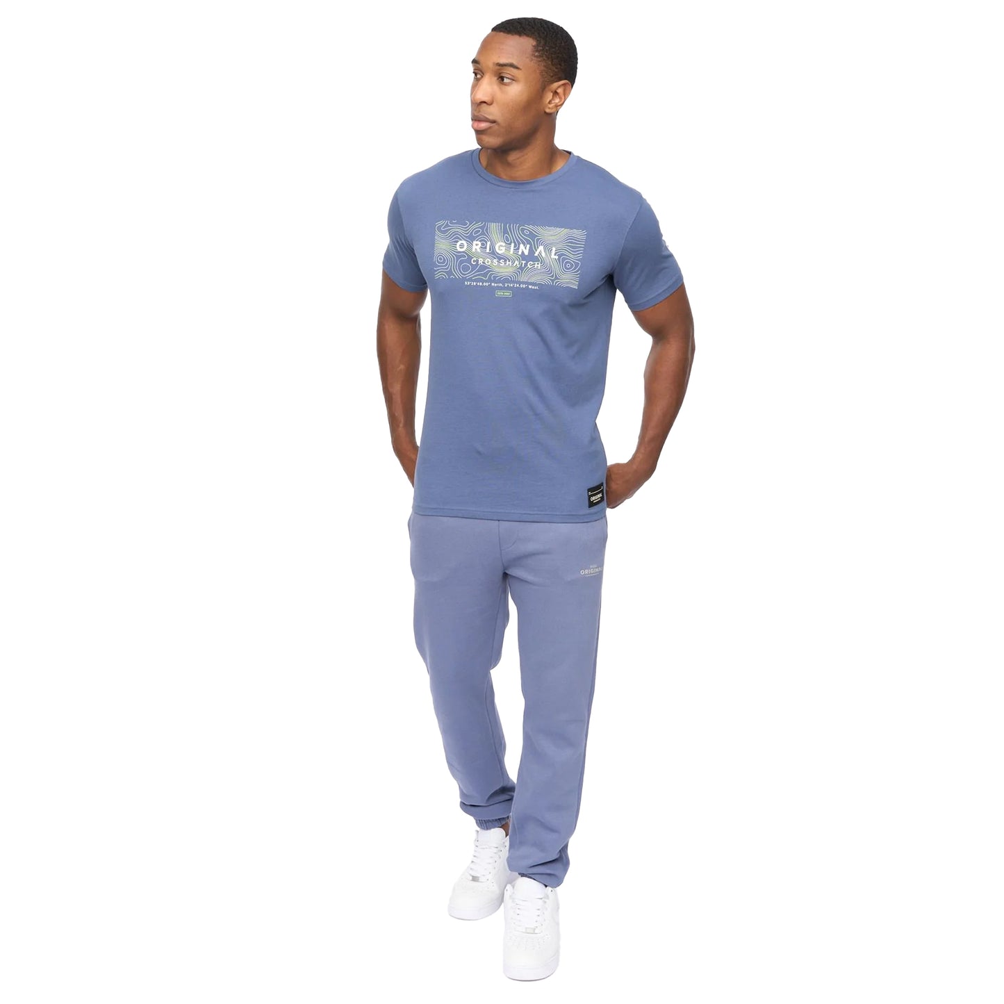 Denim Blue - Lifestyle - Crosshatch Mens Mappedout T-Shirt