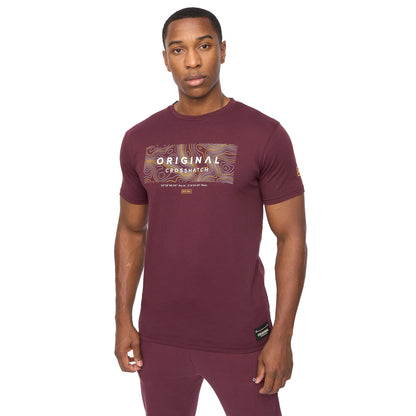 Rum Raisin - Front - Crosshatch Mens Mappedout T-Shirt