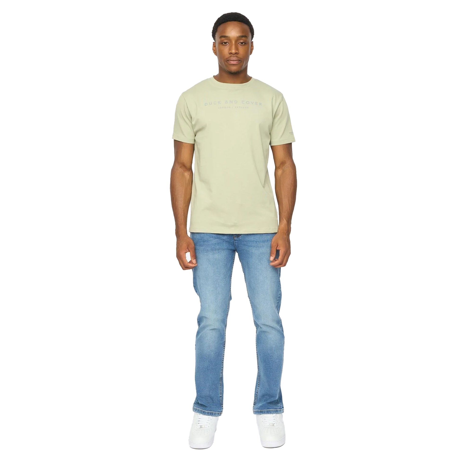 Sage - Lifestyle - Duck and Cover Mens Crytons Heavyweight T-Shirt