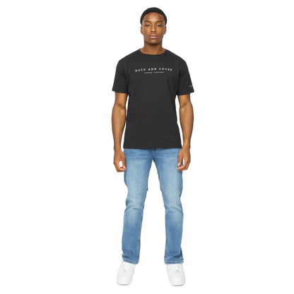 Black - Lifestyle - Duck and Cover Mens Crytons Heavyweight T-Shirt