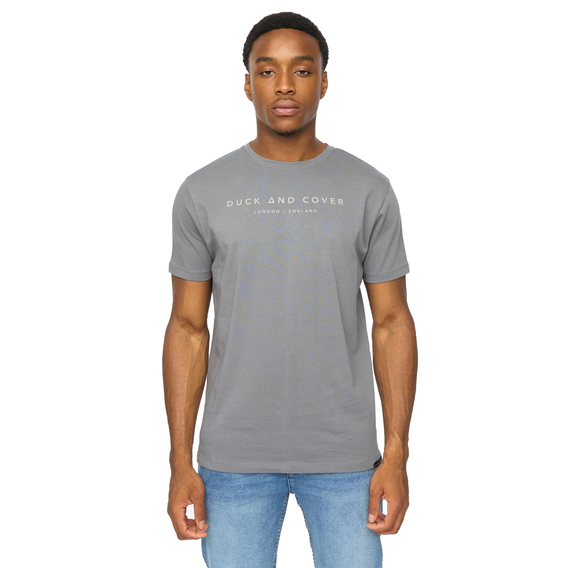Petrol - Front - Duck and Cover Mens Crytons Heavyweight T-Shirt