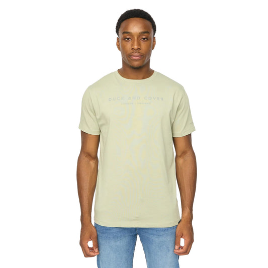 Sage - Front - Duck and Cover Mens Crytons Heavyweight T-Shirt