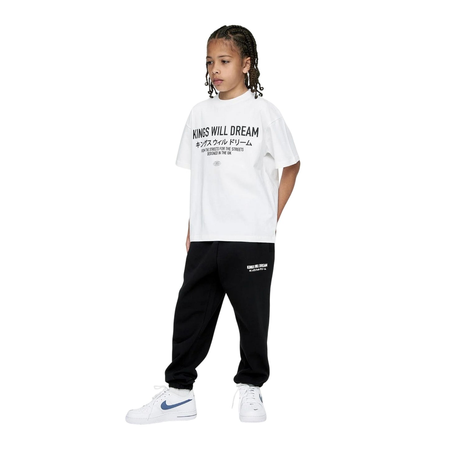 White - Lifestyle - Kings Will Dream Boys Studio Stacked T-Shirt