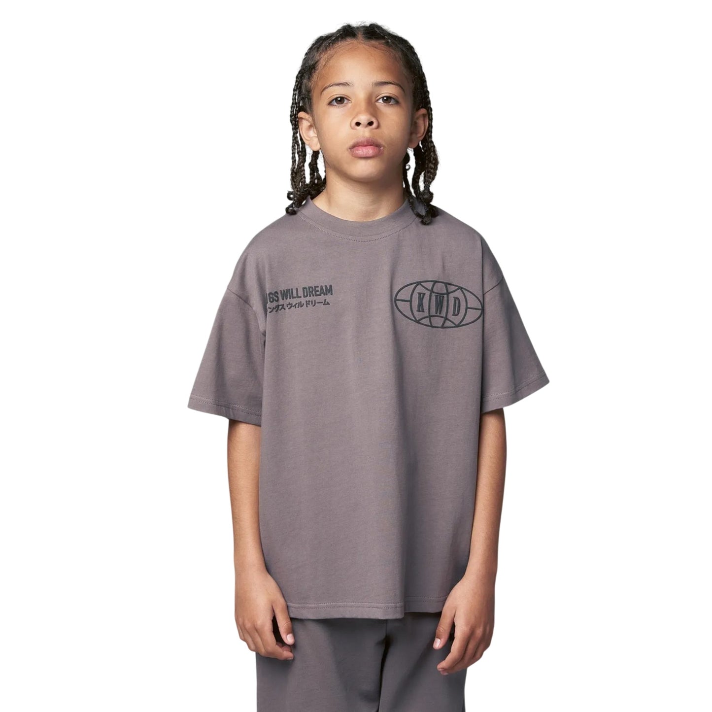 Grey - Front - Kings Will Dream Boys Studio Duo Line Crew Neck Sweatshirt