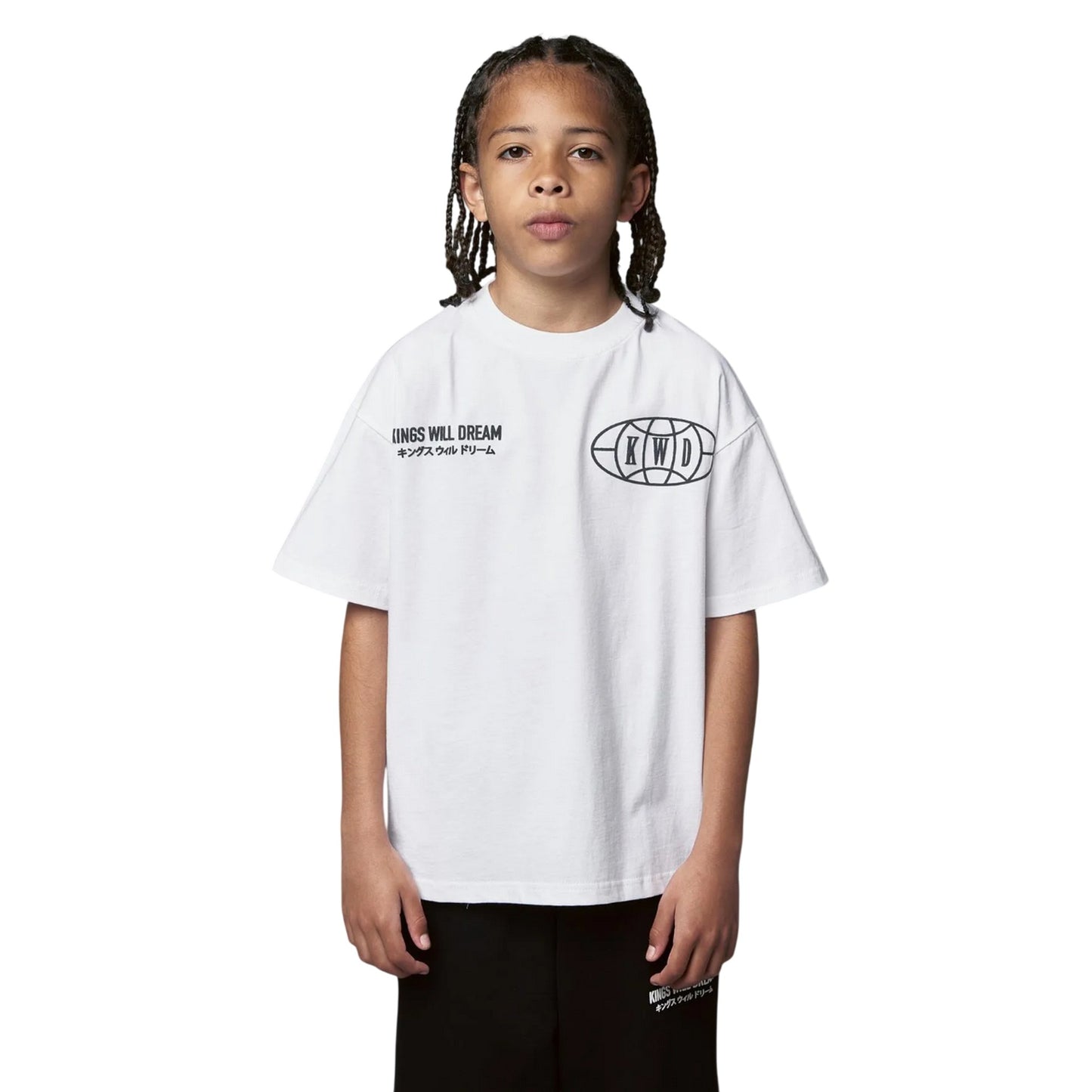 White - Front - Kings Will Dream Boys Studio Duo Line Crew Neck Sweatshirt