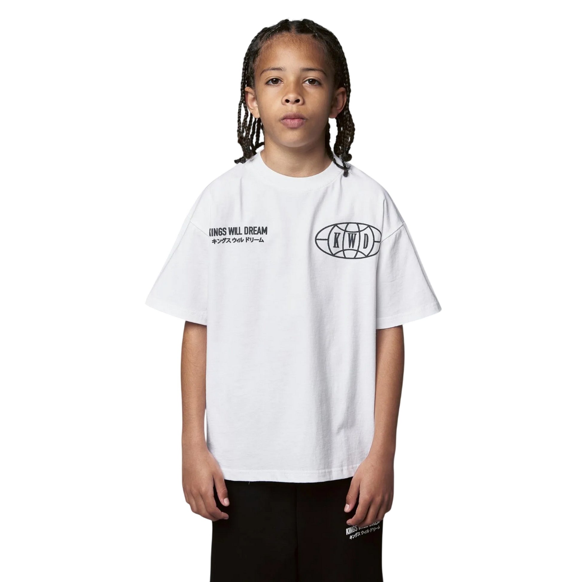 White - Front - Kings Will Dream Boys Studio Duo Line Crew Neck Sweatshirt