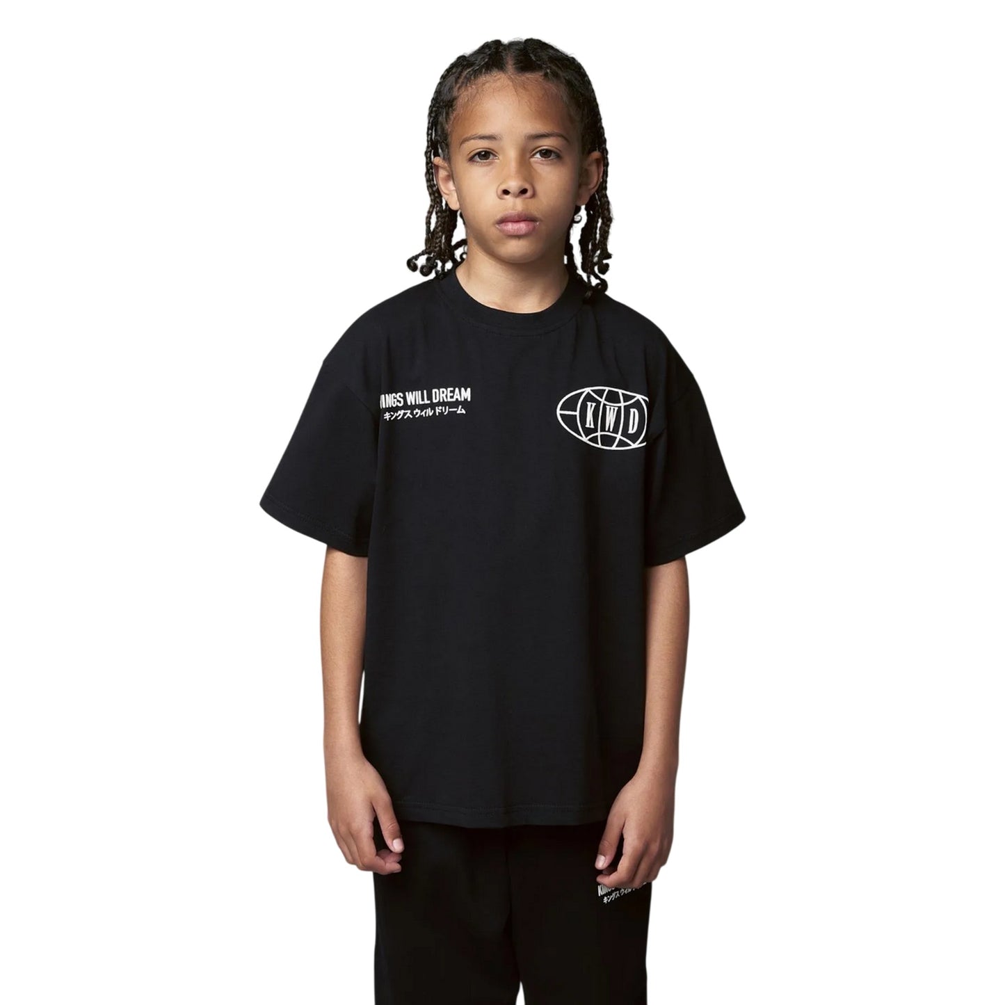Black - Front - Kings Will Dream Boys Studio Duo Line Crew Neck Sweatshirt