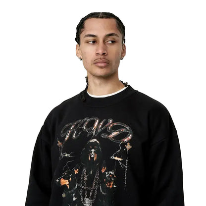Black - Side - Kings Will Dream Mens Studio Dogs Of Sin Crew Neck Sweatshirt