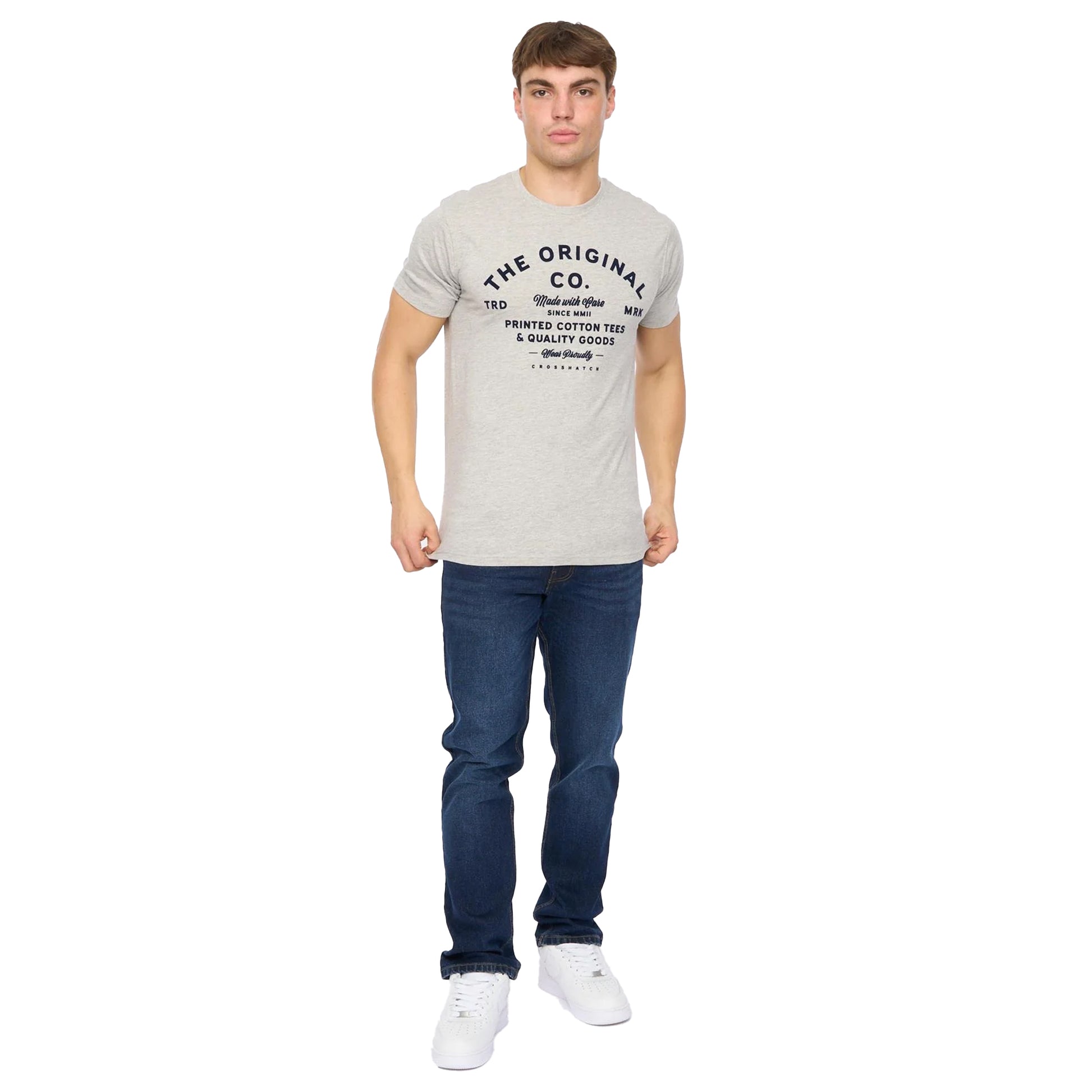 Grey Marl - Lifestyle - Crosshatch Mens Shoptown T-Shirt