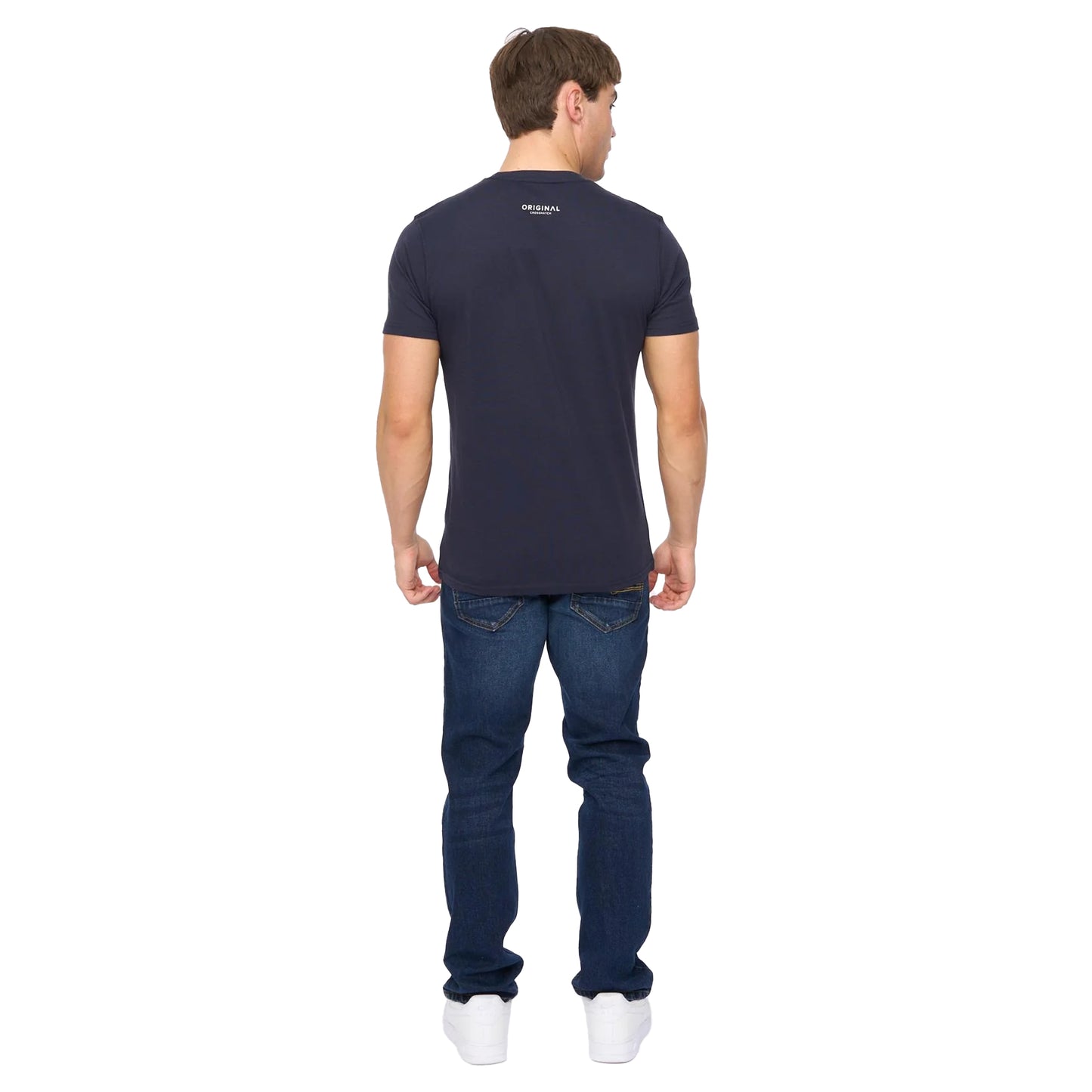 Navy - Back - Crosshatch Mens Shoptown T-Shirt