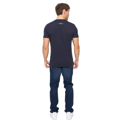 Navy - Back - Crosshatch Mens Shoptown T-Shirt