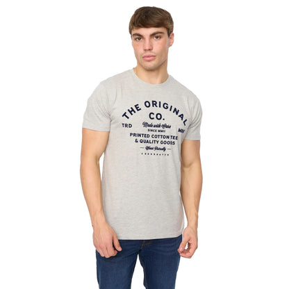 Grey Marl - Front - Crosshatch Mens Shoptown T-Shirt
