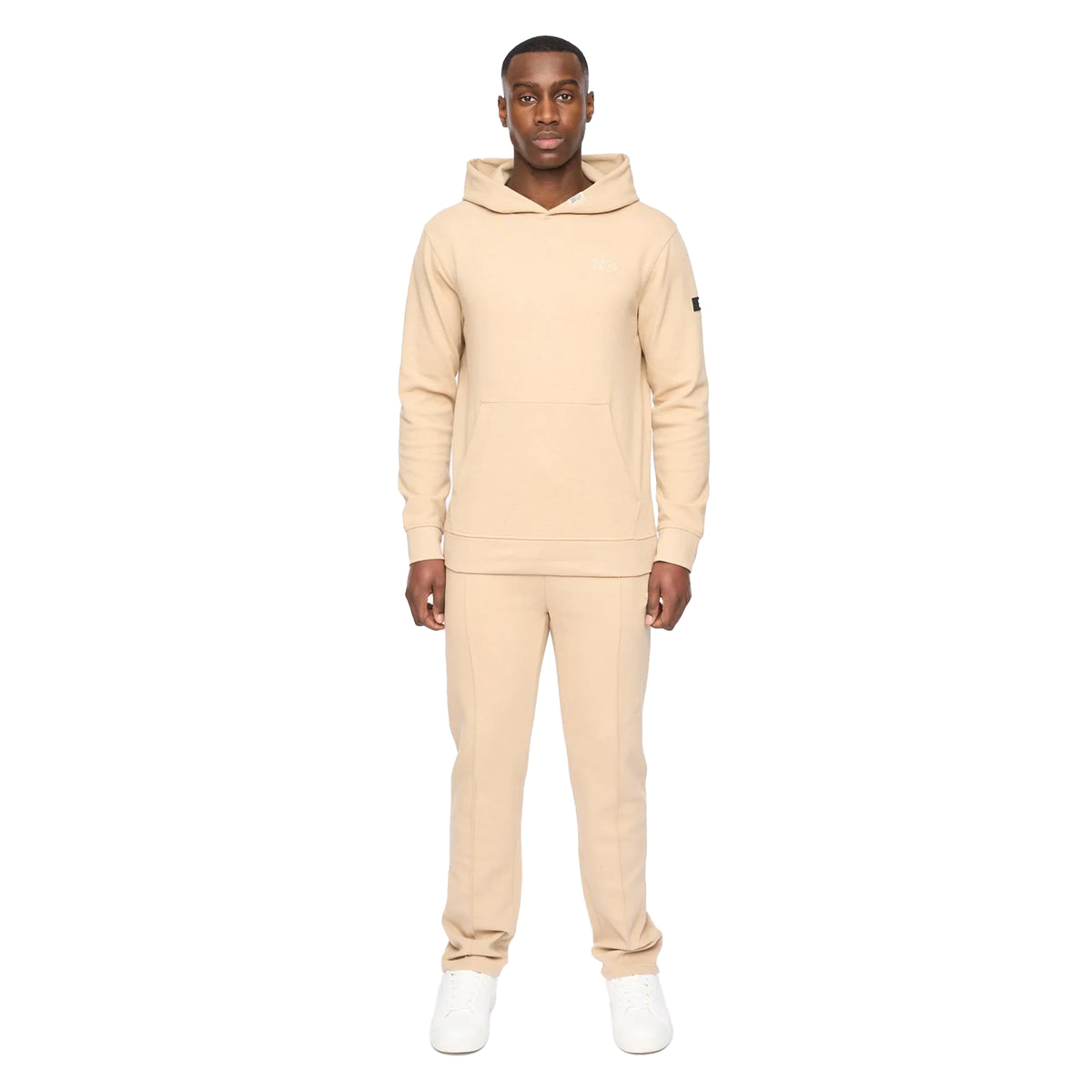 Stone - Front - Duck and Cover Mens Hannings Hoodie & Bottom Set