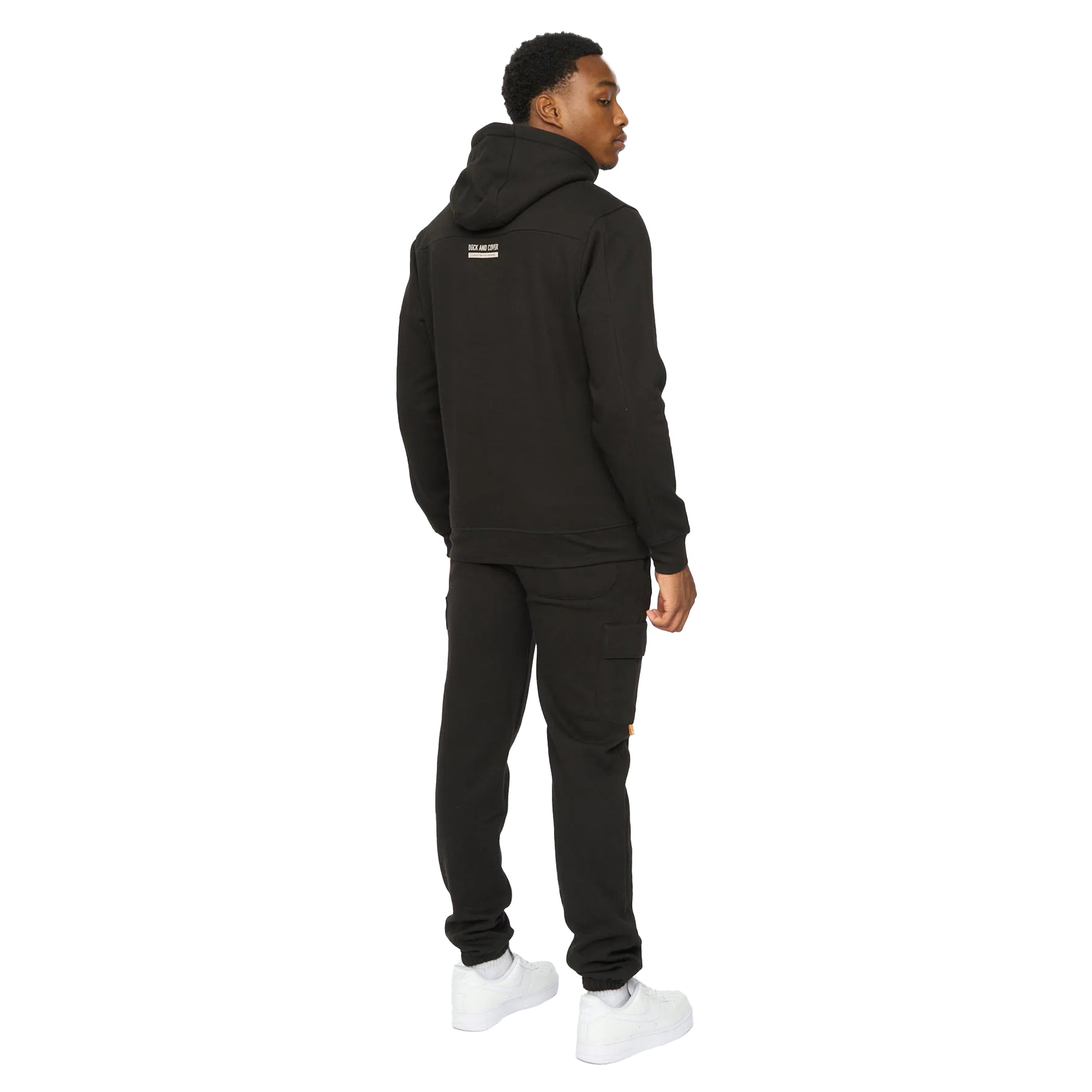 Black - Back - Duck and Cover Mens Adamsberg Hoodie And Joggers Set