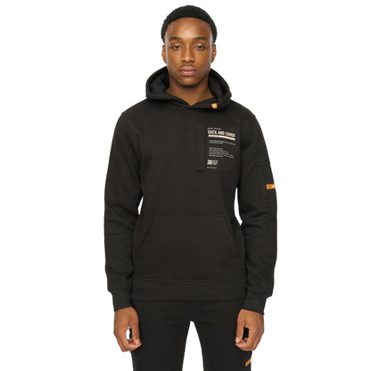 Black - Side - Duck and Cover Mens Adamsberg Hoodie And Joggers Set