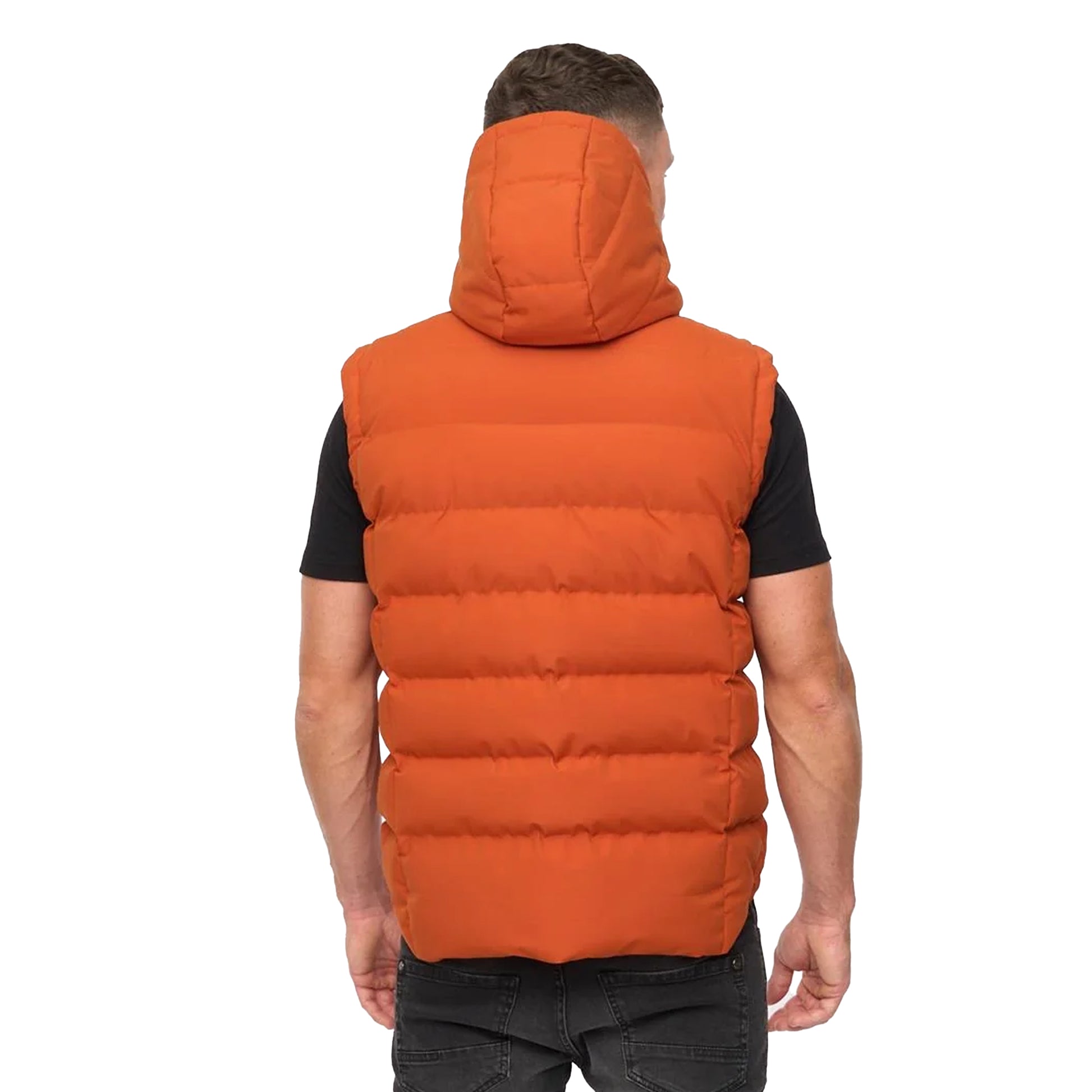 Burnt Orange - Back - Crosshatch Mens Kampleys Embossed Padded Gilet