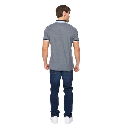 Navy - Back - Crosshatch Mens Mettormoore Polo Shirt