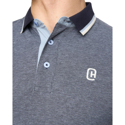 Navy - Side - Crosshatch Mens Mettormoore Polo Shirt