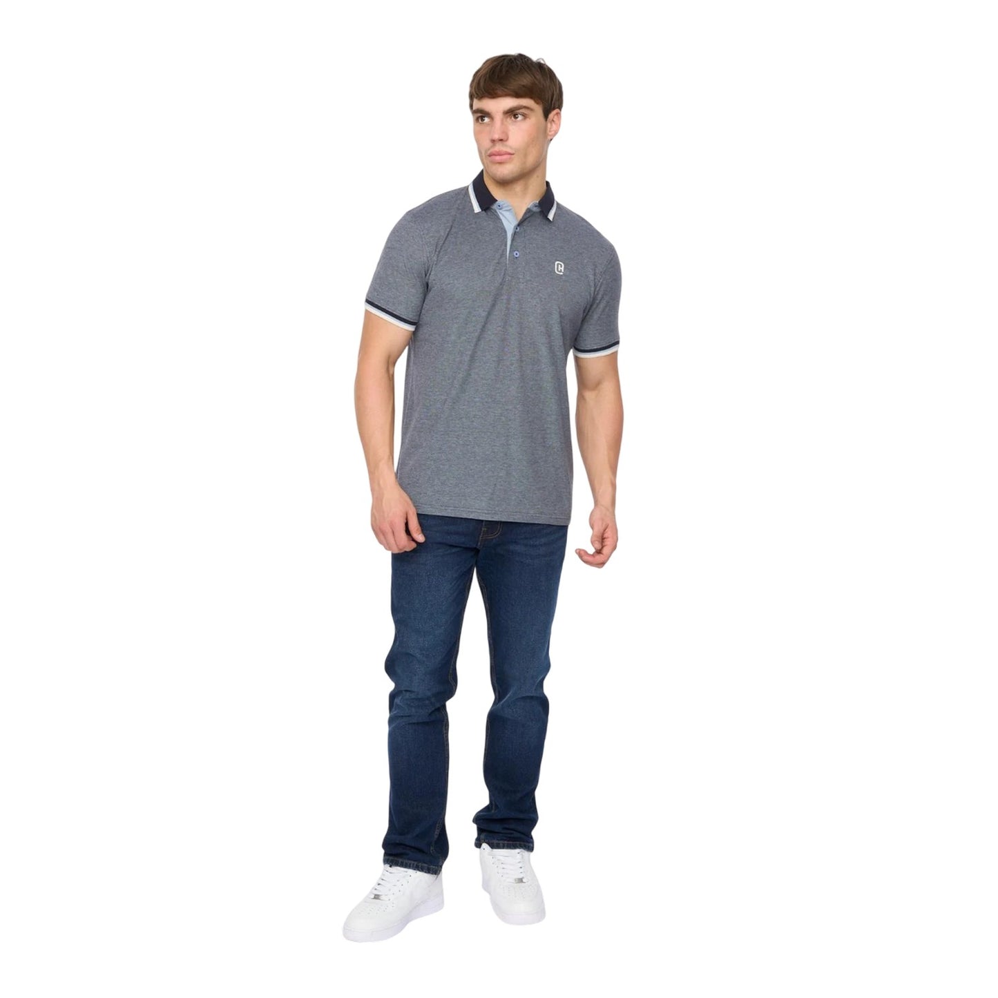 Navy - Lifestyle - Crosshatch Mens Mettormoore Polo Shirt