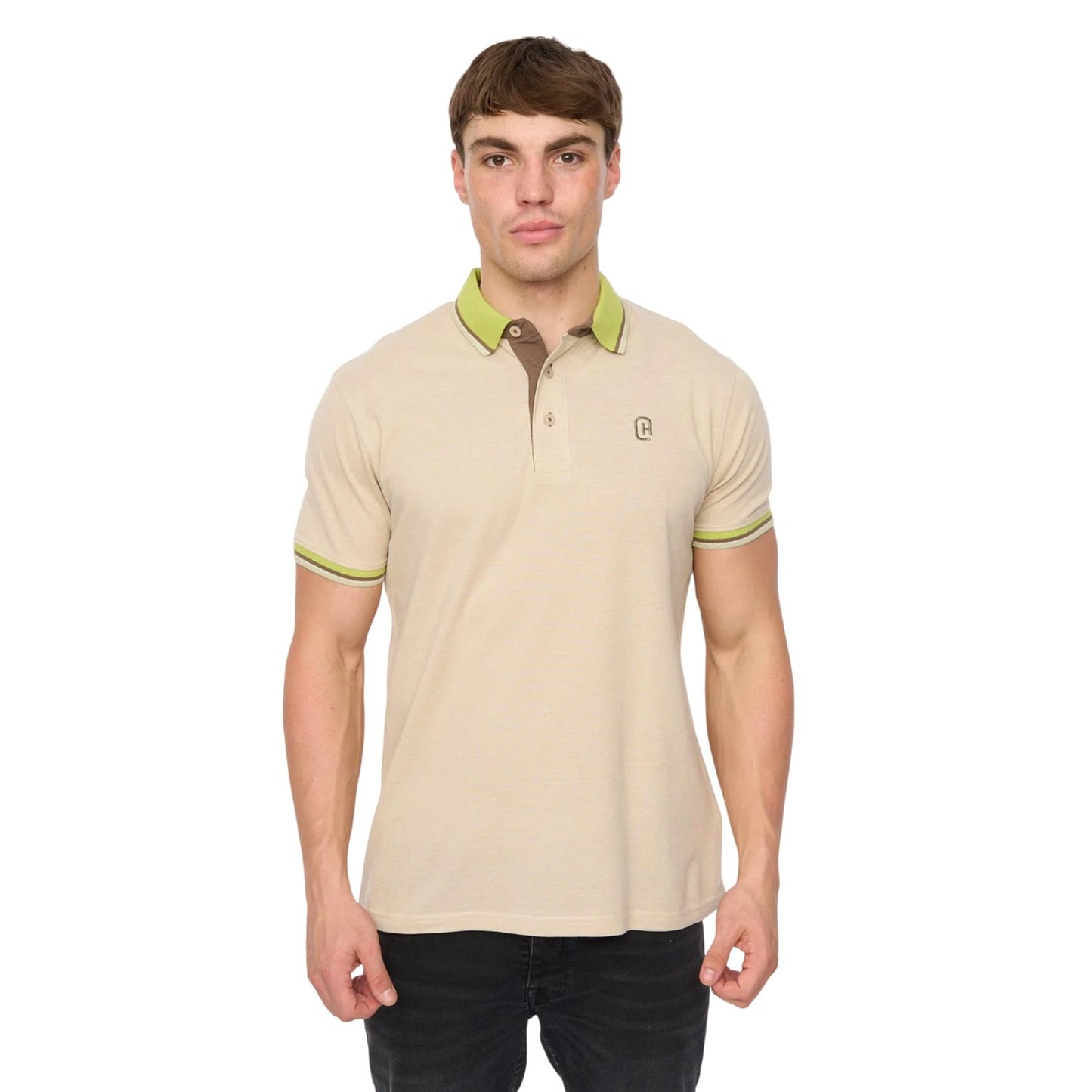 Off White - Front - Crosshatch Mens Mettormoore Polo Shirt