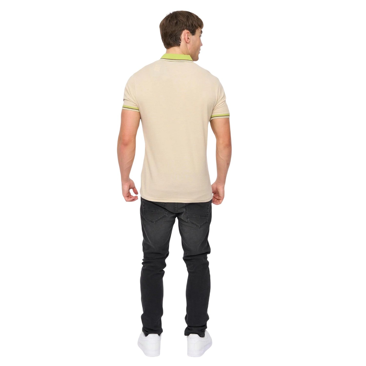 Off White - Back - Crosshatch Mens Mettormoore Polo Shirt
