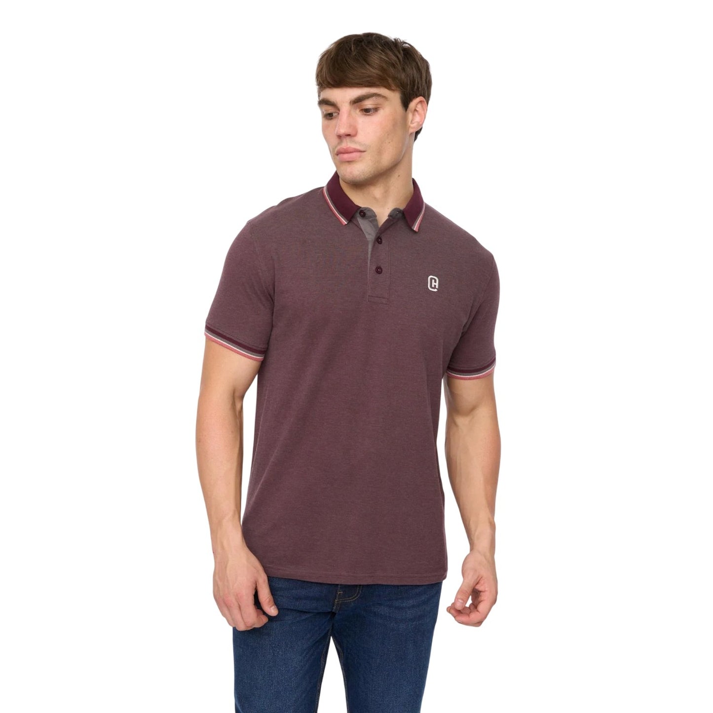 Raisin Purple - Front - Crosshatch Mens Mettormoore Polo Shirt