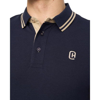 Navy - Side - Crosshatch Mens Mackerby Polo Shirt