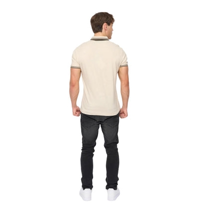 Off White - Back - Crosshatch Mens Mackerby Polo Shirt