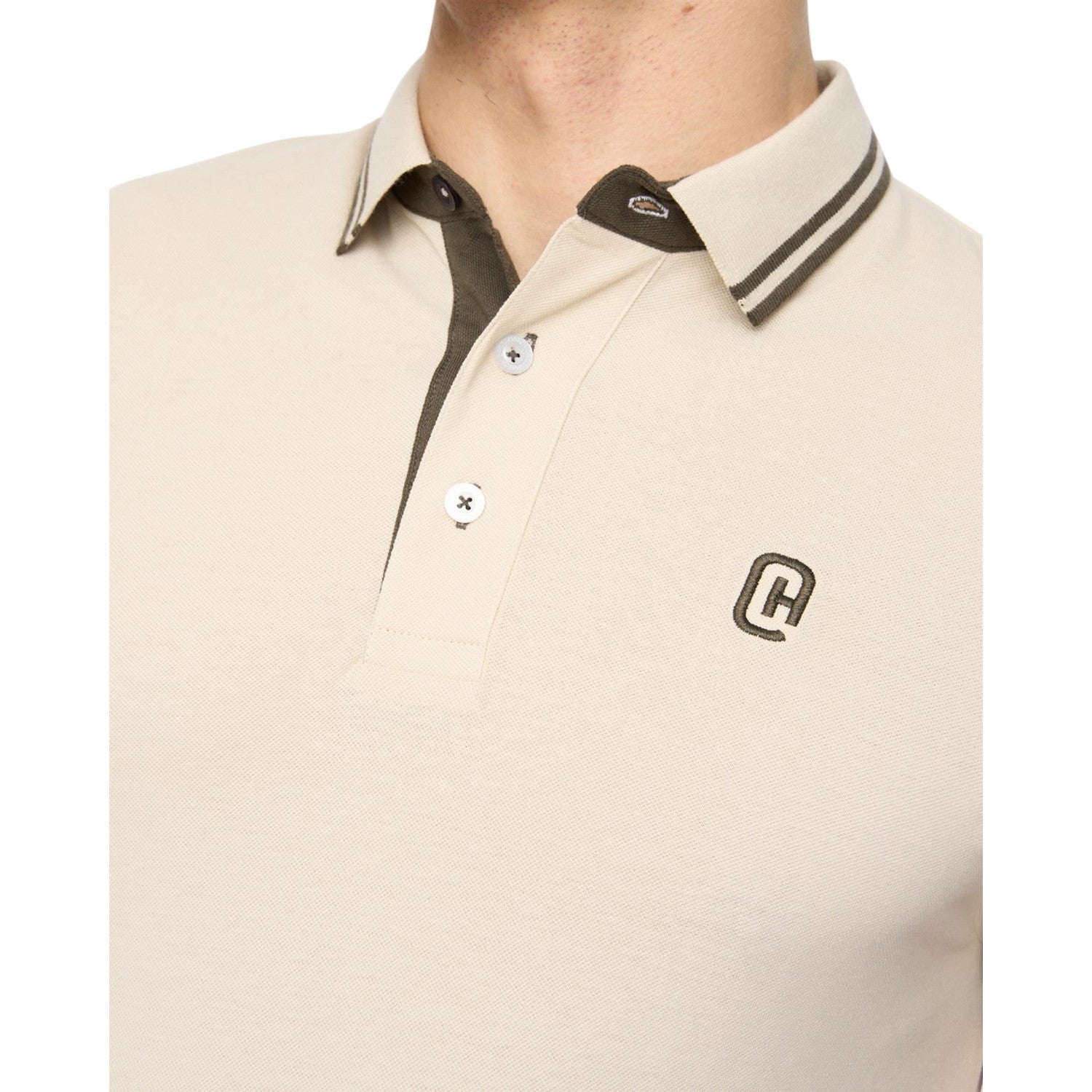 Off White - Side - Crosshatch Mens Mackerby Polo Shirt