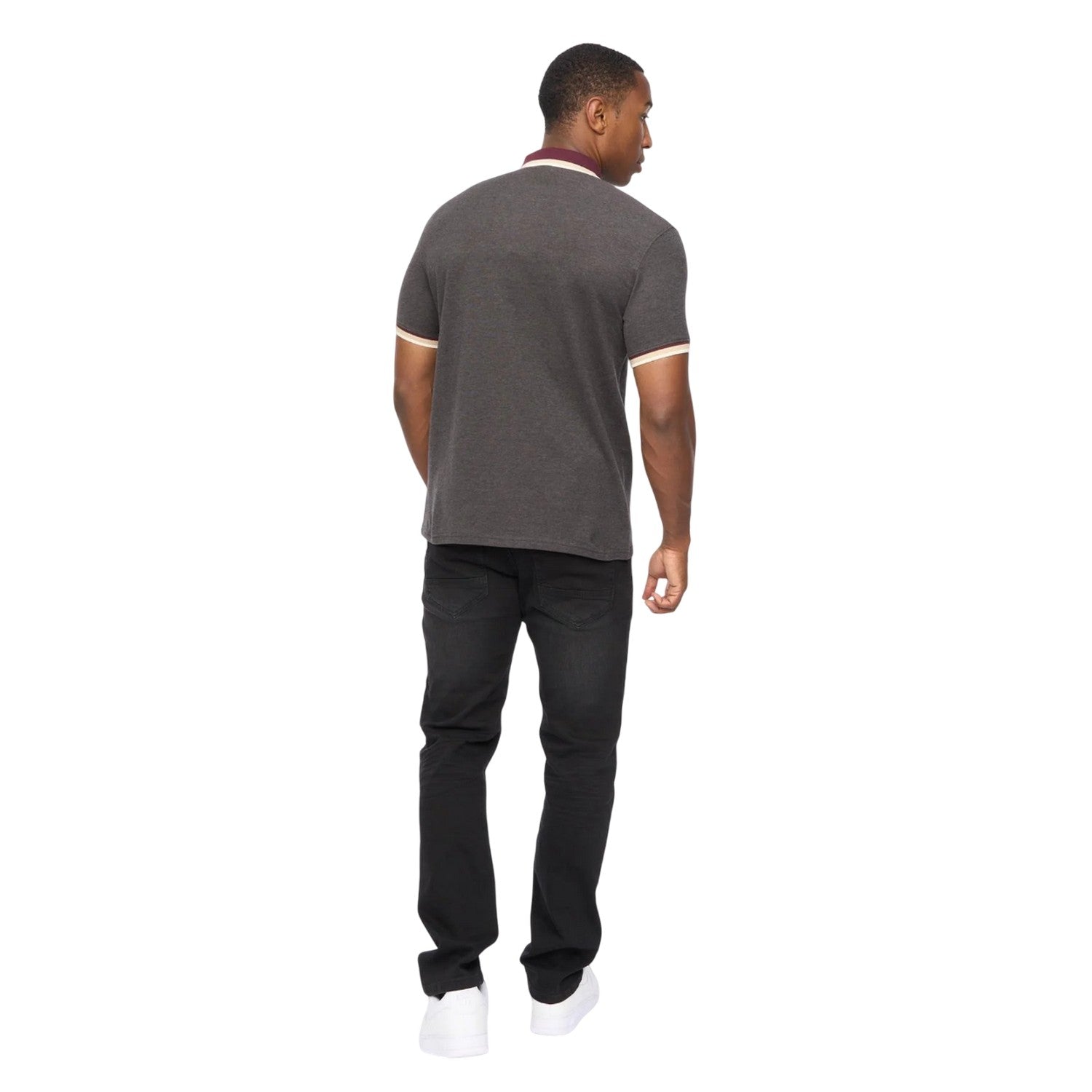Black - Back - Crosshatch Mens Chimlacks Polo Shirt