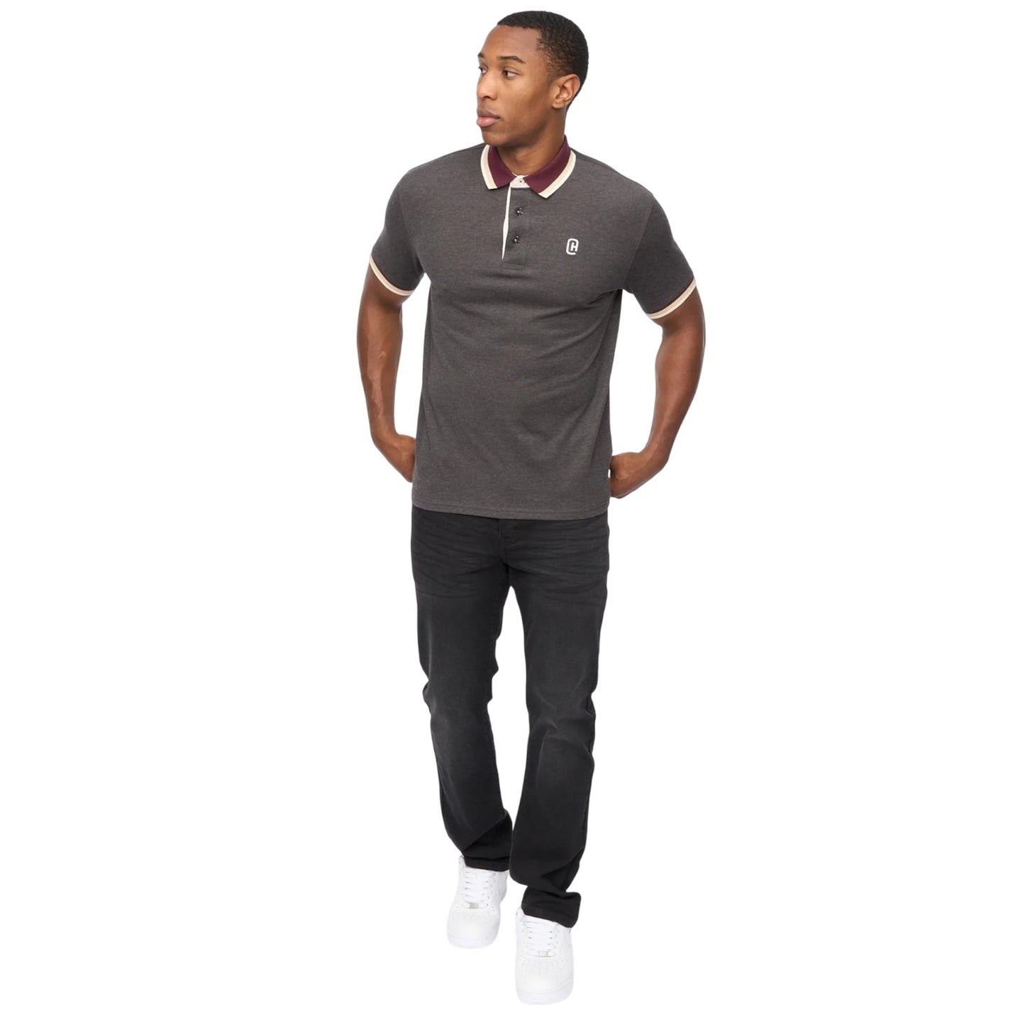Black - Lifestyle - Crosshatch Mens Chimlacks Polo Shirt