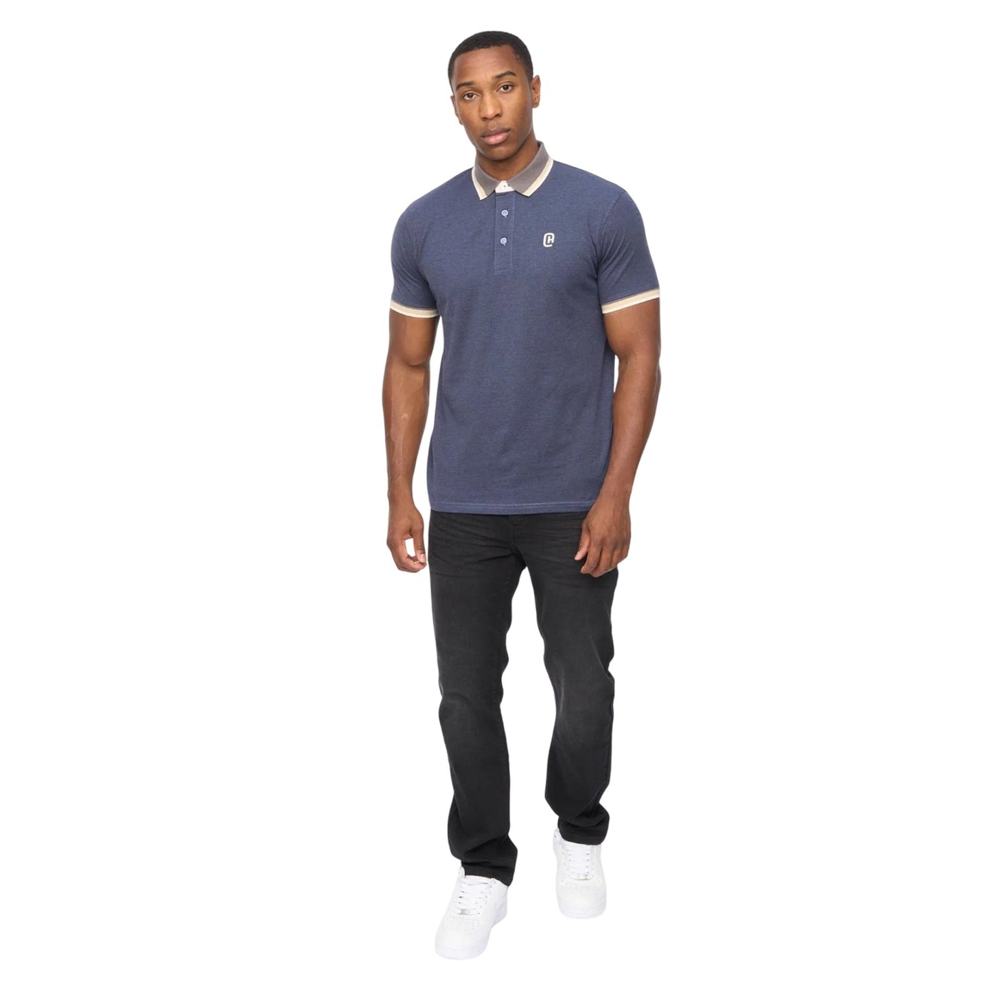 Denim Blue - Side - Crosshatch Mens Chimlacks Polo Shirt