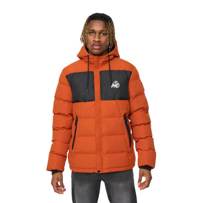 Burnt Orange - Front - Kings Will Dream Mens Fractioned Puffer Jacket