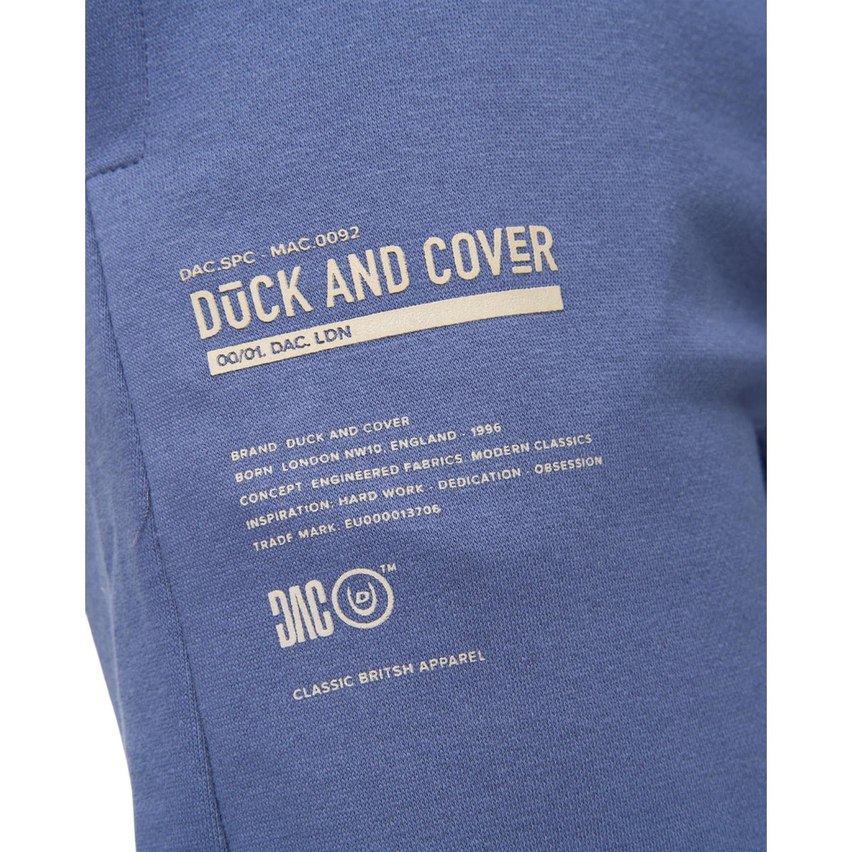 Denim Blue - Close up - Duck and Cover Mens Applewood Top & Bottom Set