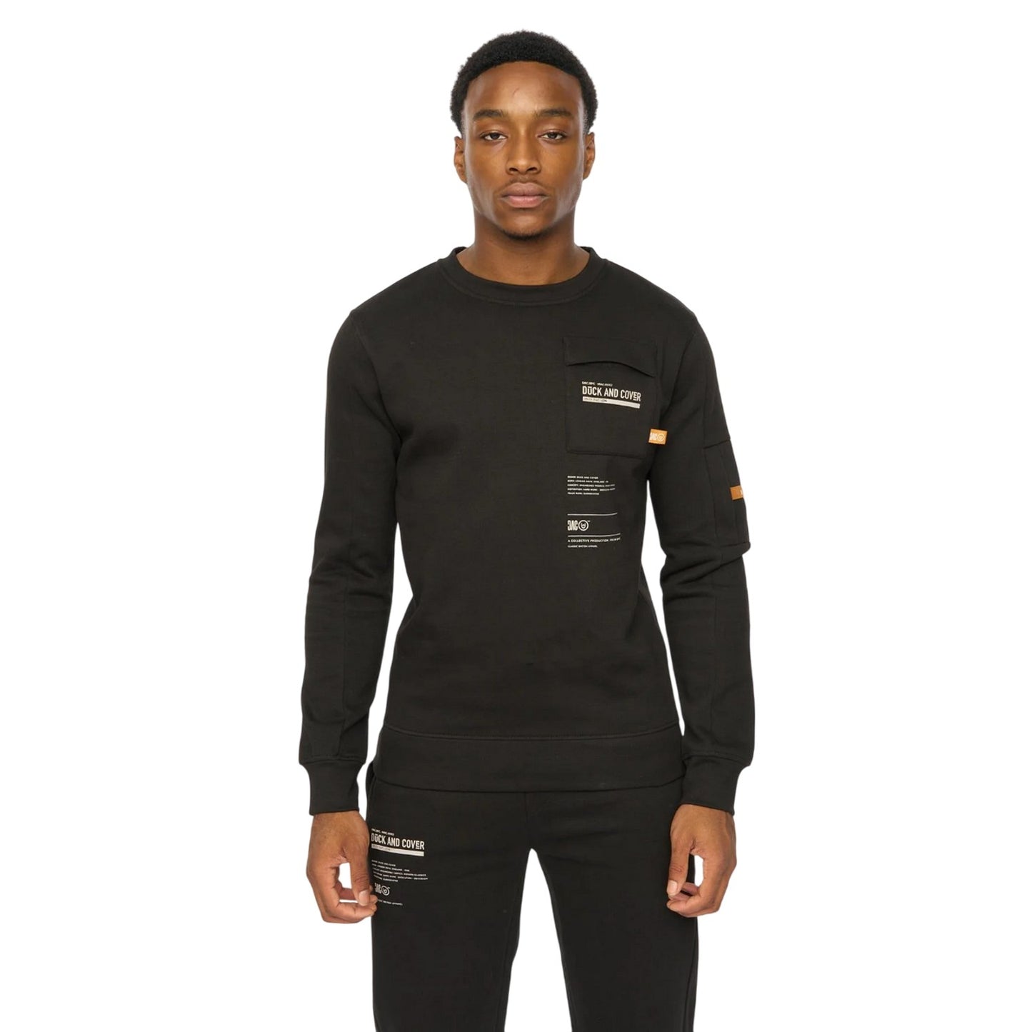 Black - Side - Duck and Cover Mens Applewood Top & Bottom Set