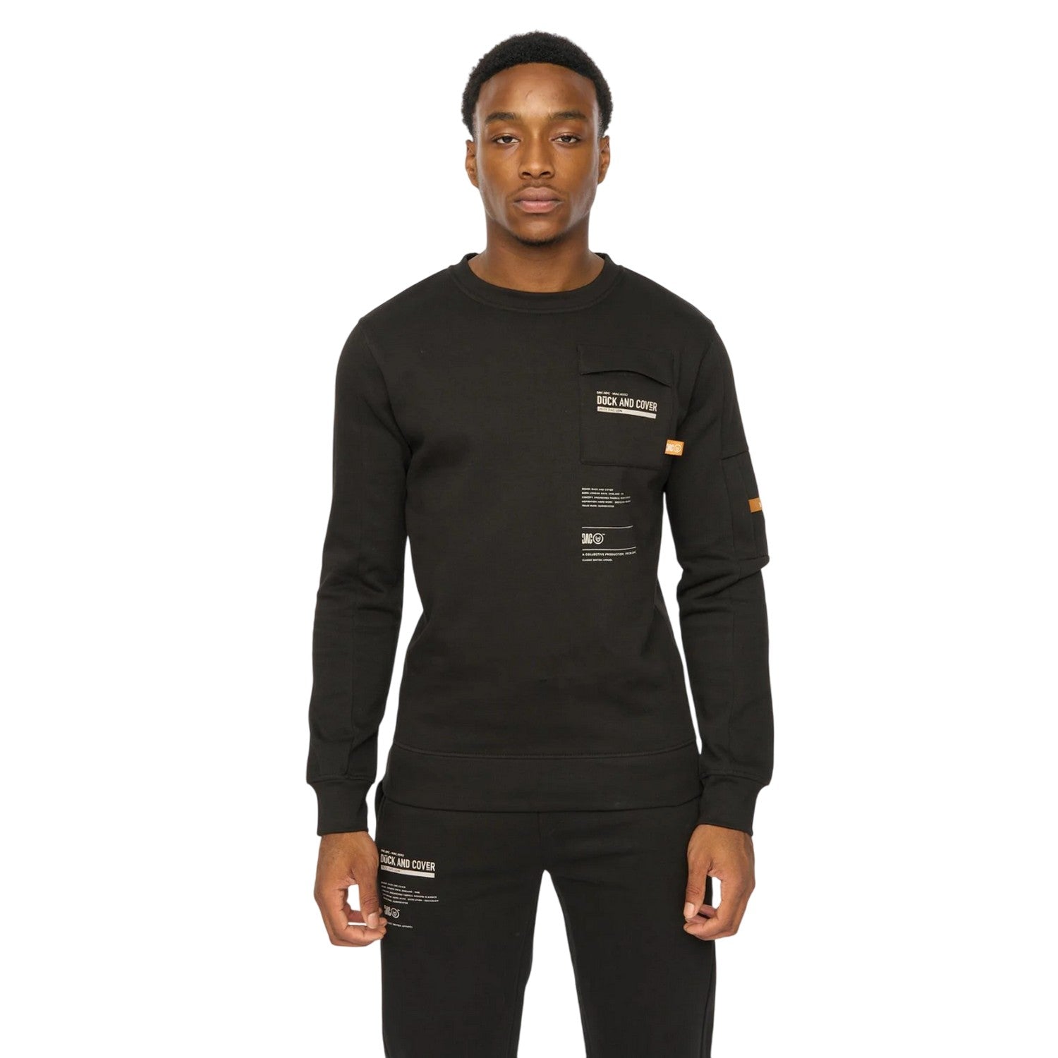 Black - Side - Duck and Cover Mens Applewood Top & Bottom Set