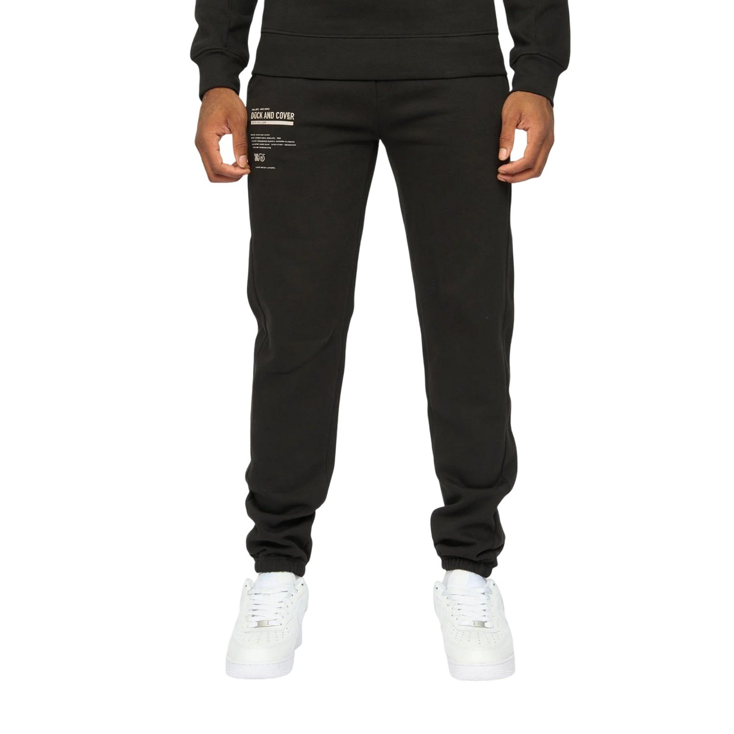 Black - Lifestyle - Duck and Cover Mens Applewood Top & Bottom Set
