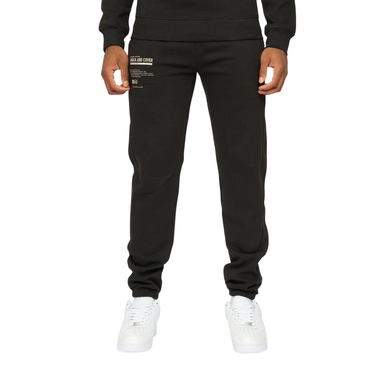 Black - Lifestyle - Duck and Cover Mens Applewood Top & Bottom Set