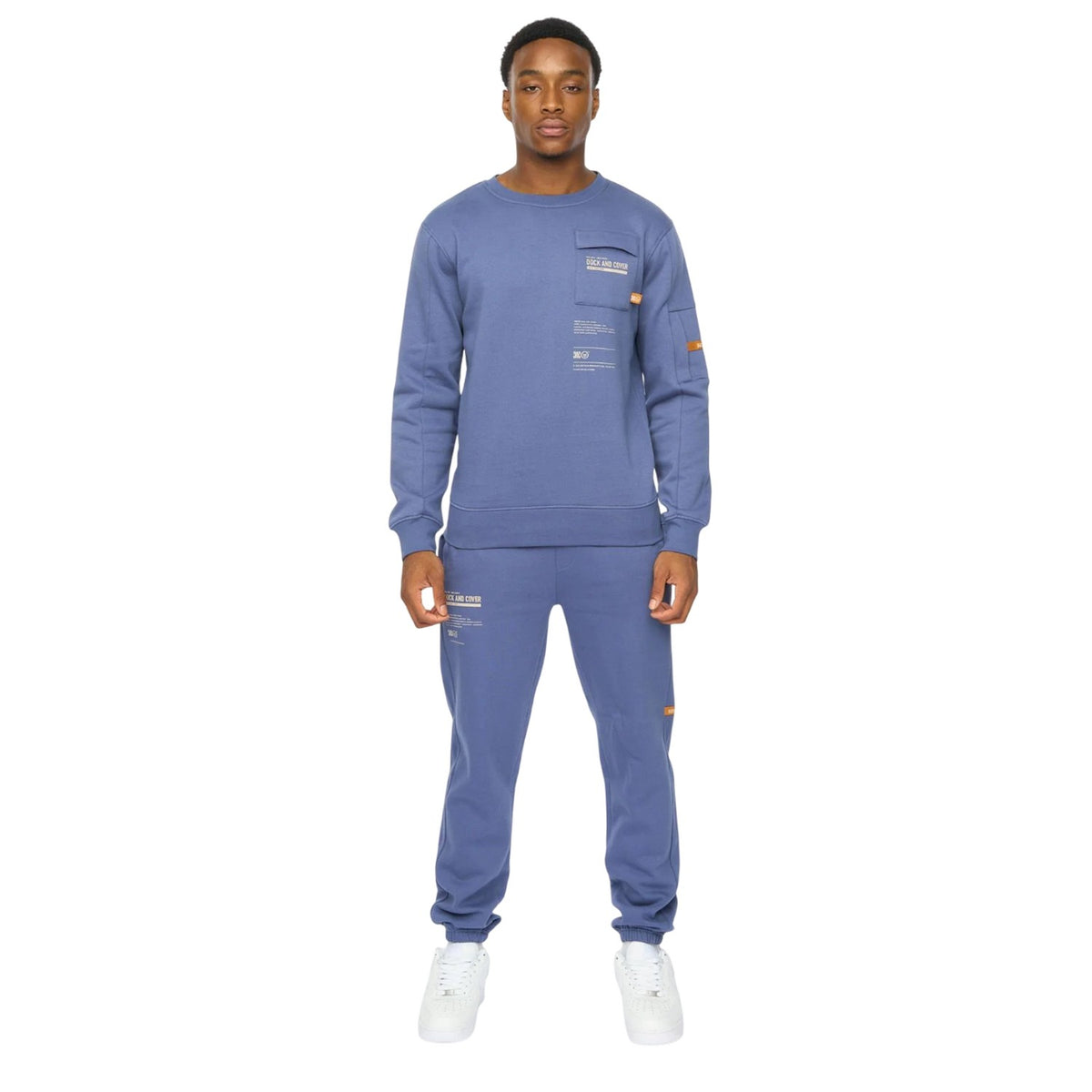 Denim Blue - Front - Duck and Cover Mens Applewood Top & Bottom Set