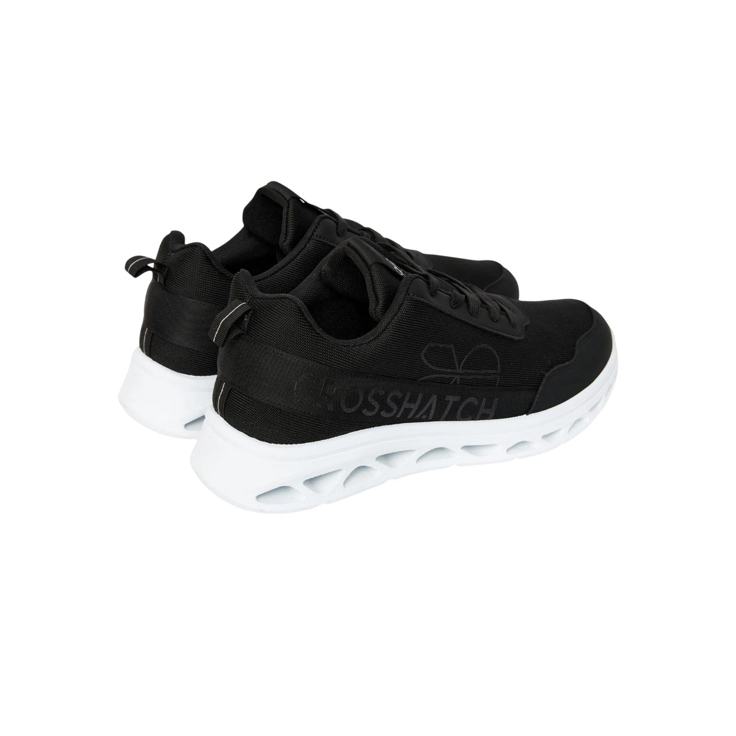 Black-White - Back - Crosshatch Mens Jesmond Trainers